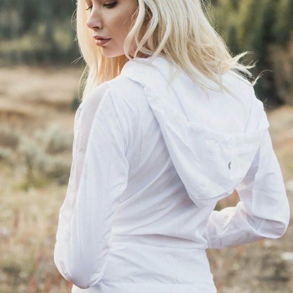 Zyia Women’s Front Zip Long Sleeve White Bomber Windbreaker Jacket Large - Picture 4 of 12